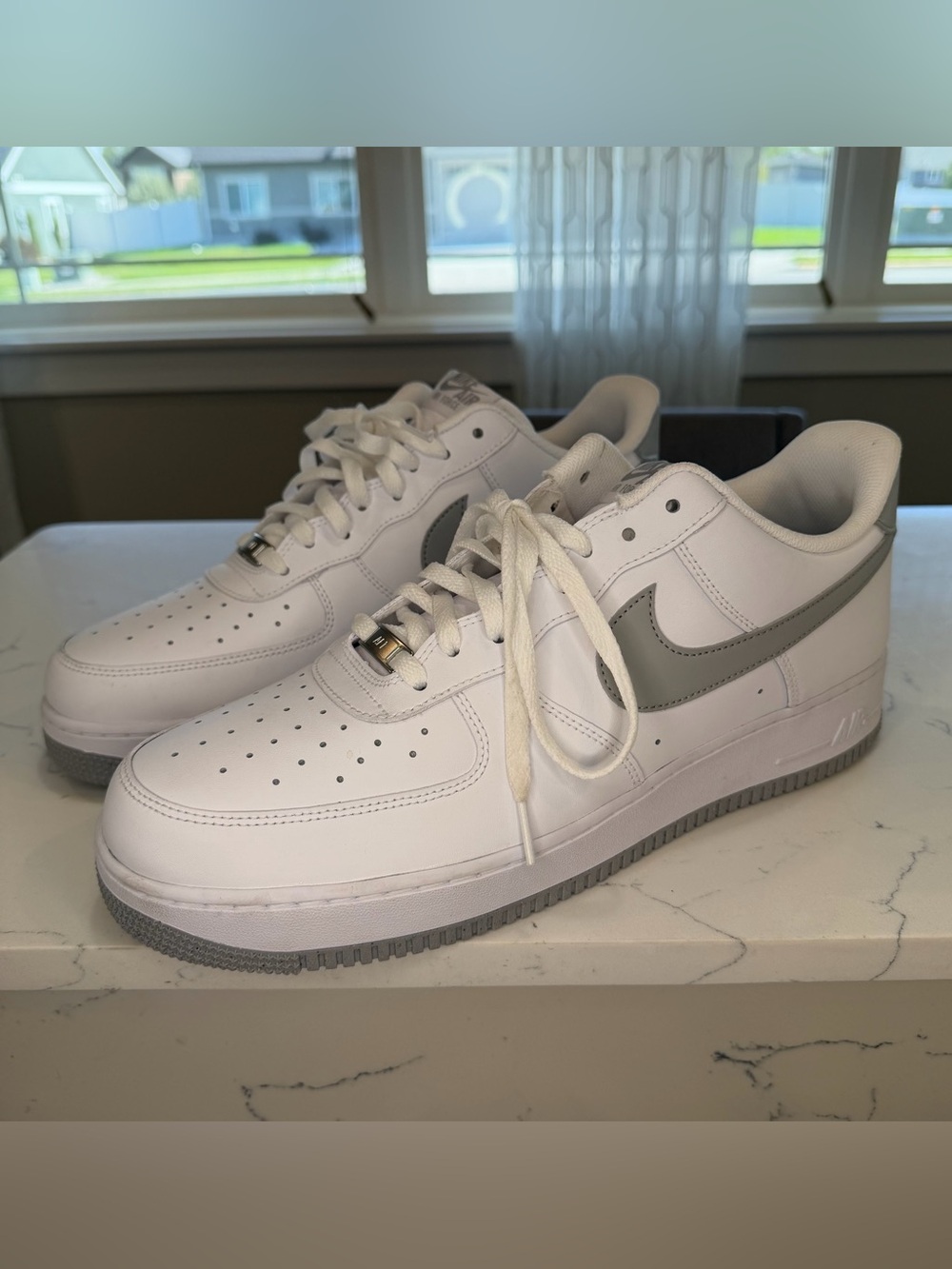 NIKE Air Force 1 Low '07 "White/Light Smoke Grey" Men's Size 14 FJ4146-100